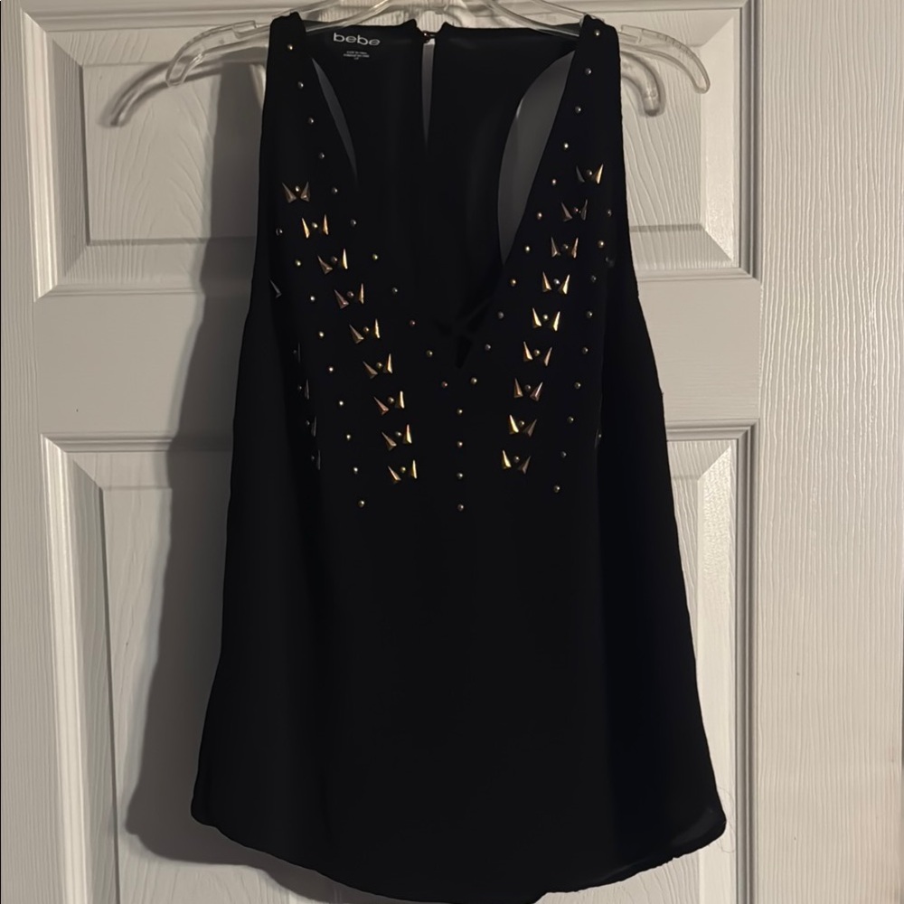 Bebe Black Studded Women's Top